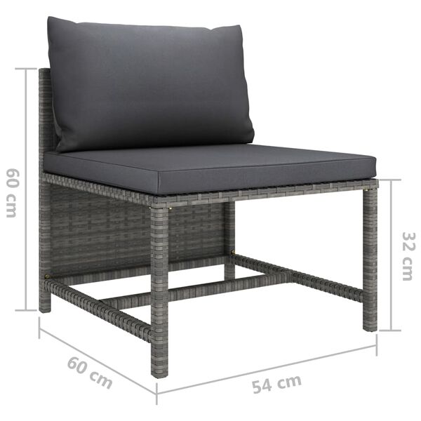 vidaXL 4 Piece Garden Lounge Set with Cushions Poly Rattan Grey