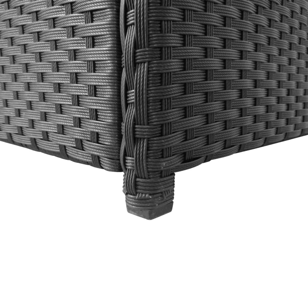 vidaXL Garden Storage Box Black 120x50x60 cm Poly Rattan
