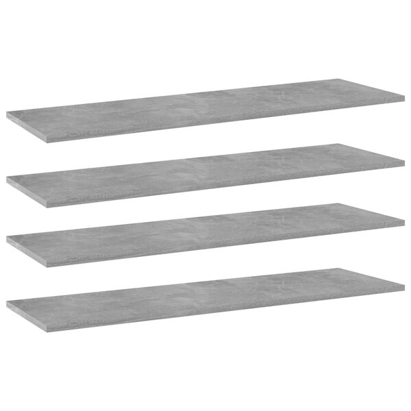 vidaXL Bookshelf Boards 4 pcs Concrete Grey 100x30x1.5 cm Engineered Wood