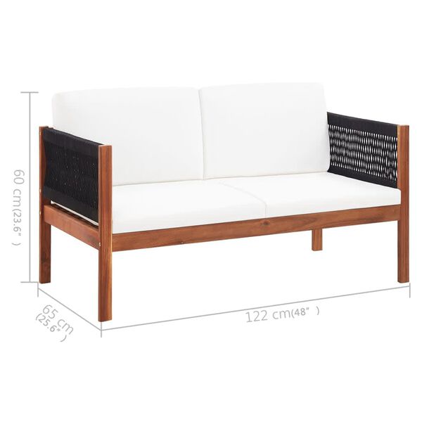vidaXL Garden Sofa 2-Seater Solid Acacia Wood