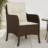 vidaXL Garden Chairs with Cushions 2 pcs Brown Poly Rattan