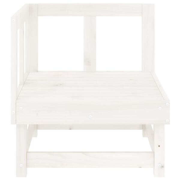 vidaXL Garden Corner Sofa White Solid Wood Pine