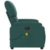 vidaXL Electric Massage Recliner Chair Dark Green Fabric