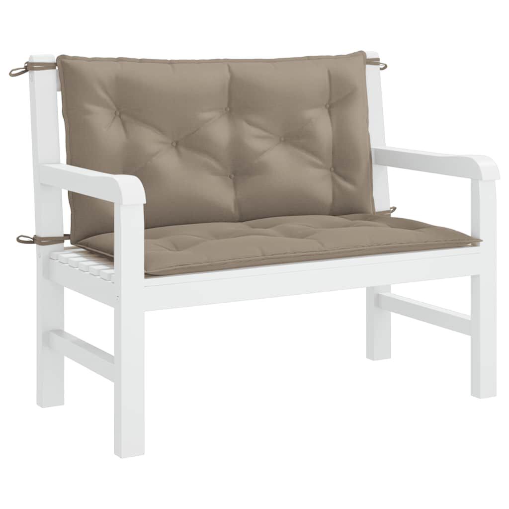 vidaXL Garden Bench Cushion Taupe 100x(50+50)x7cm Oxford Fabric