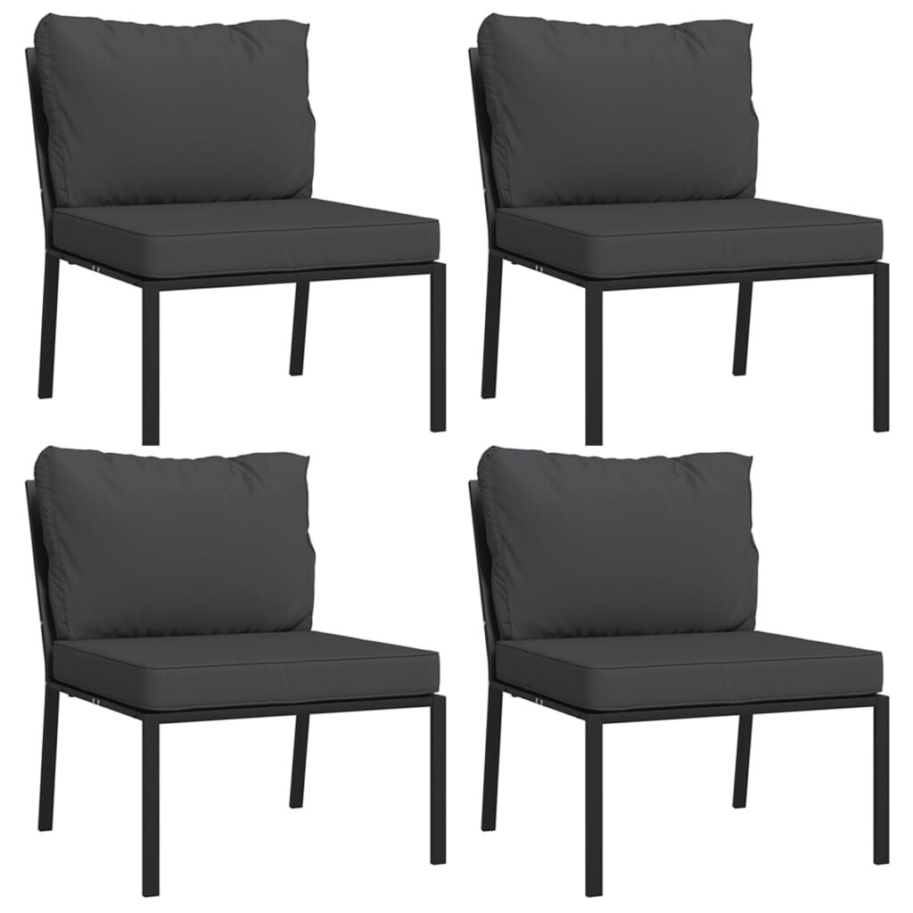 vidaXL 9 Piece Garden Lounge Set with Grey Cushions Steel
