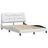 vidaXL Bed Frame without Mattress "Hvar" White 137x190 cm Double Faux Leather