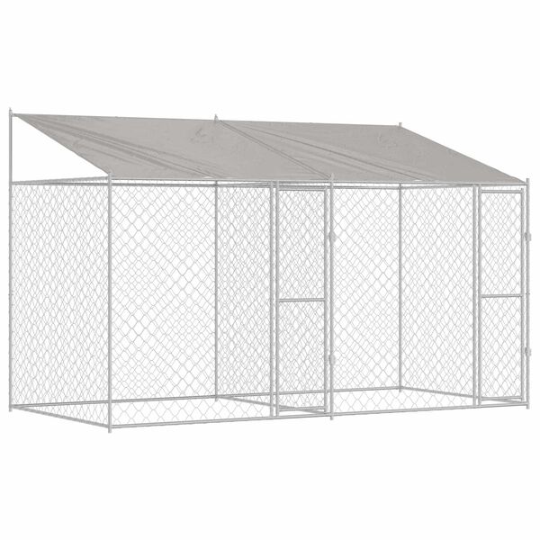vidaXL Dog Cage Silver 400 x 200 x 256 cm Galvanised Steel