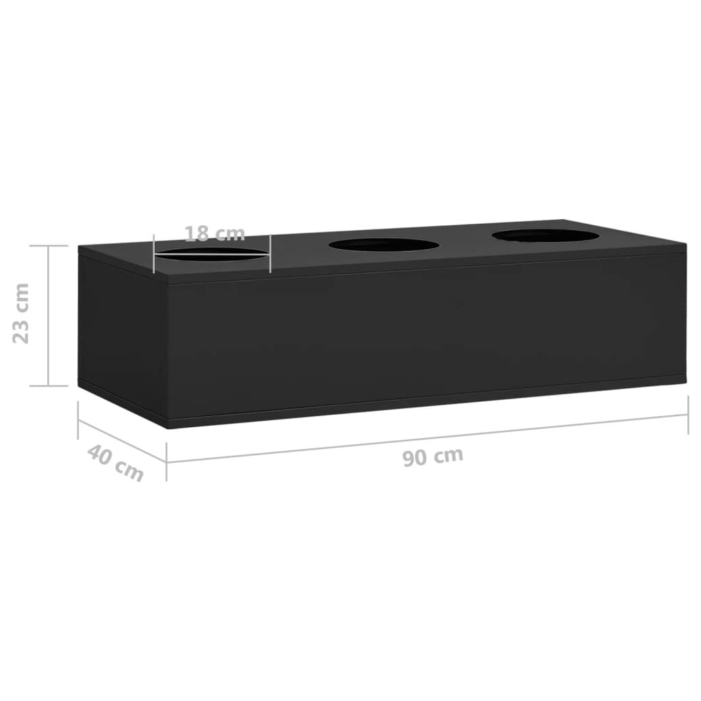 vidaXL Sliding Door Cabinet with Planter Box Anthracite Steel