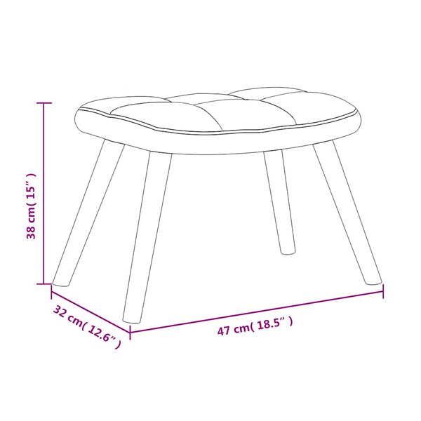 vidaXL Rocking Chair with a Stool Cream White Velvet