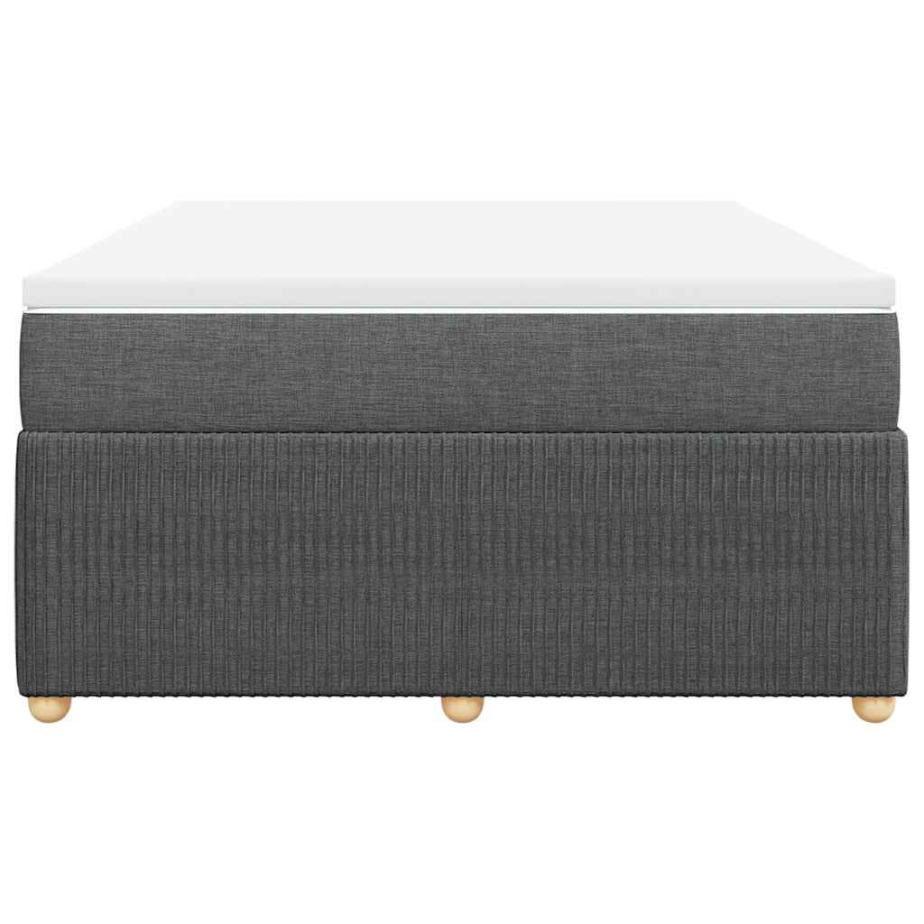 vidaXL Box Spring Bed with Mattress Dark Grey Full Fabric