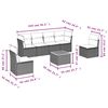 vidaXL 7 Piece Garden Sofa Set with Cushions Black Poly Rattan