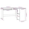 vidaXL L-Shaped Corner Desk Grey 120x140x75 cm Engineered Wood