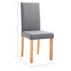 vidaXL Dining Chairs 2 pcs Light Gray Fabric