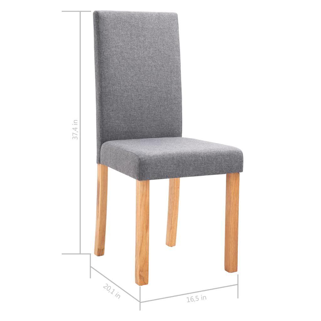 vidaXL Dining Chairs 2 pcs Light Gray Fabric