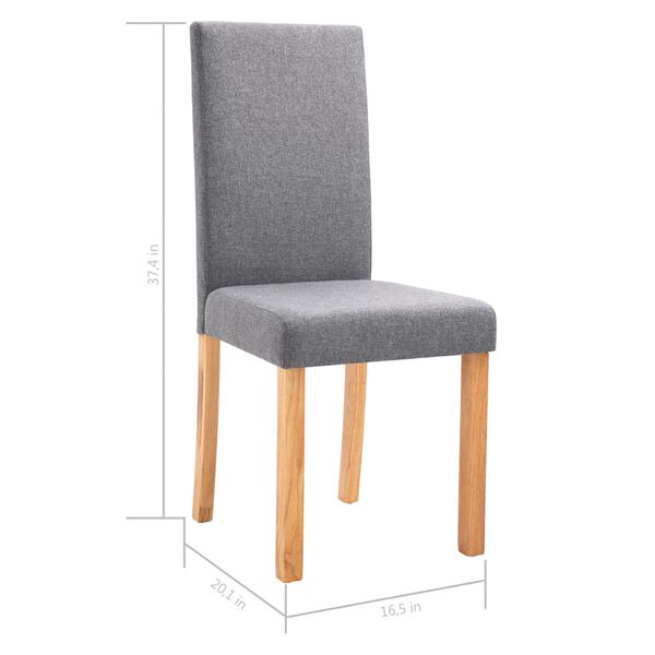 vidaXL Dining Chairs 2 pcs Light Gray Fabric