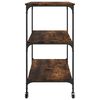 vidaXL Kitchen Trolley Smoked Oak 102x50x95 cm Engineered Wood