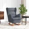 vidaXL Rocking Chair Wingback Dark Grey Velvet and Solid Wood