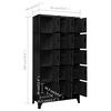 vidaXL Locker Cabinet Black 90x40x180 cm Steel