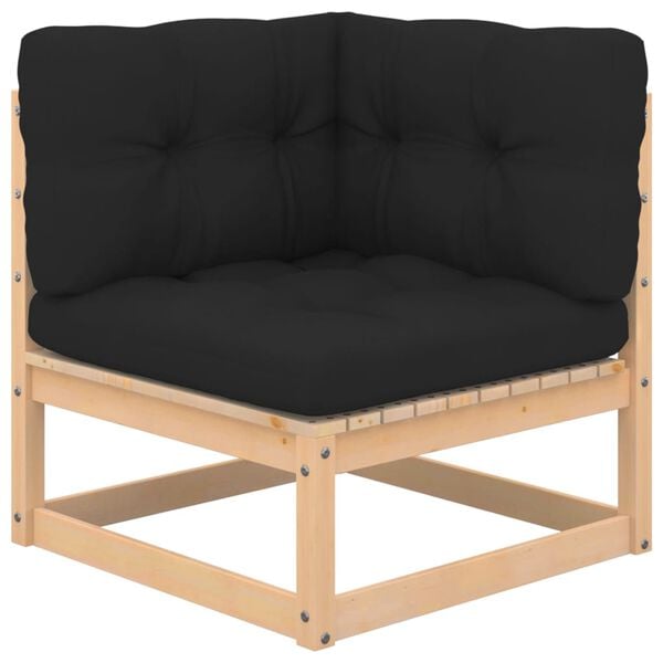 vidaXL 9 Piece Garden Lounge Set with Cushions Solid Pinewood
