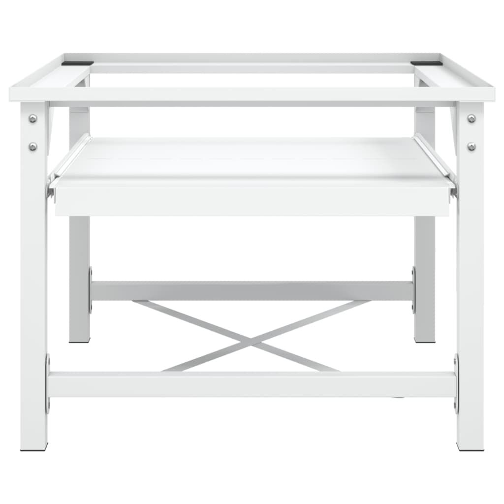 vidaXL Washing Machine Pedestal with Pull-Out Shelf White