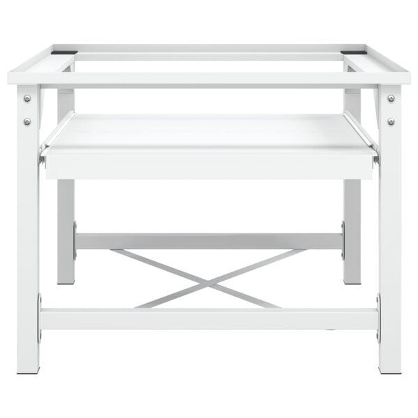 vidaXL Washing Machine Pedestal with Pull-Out Shelf White