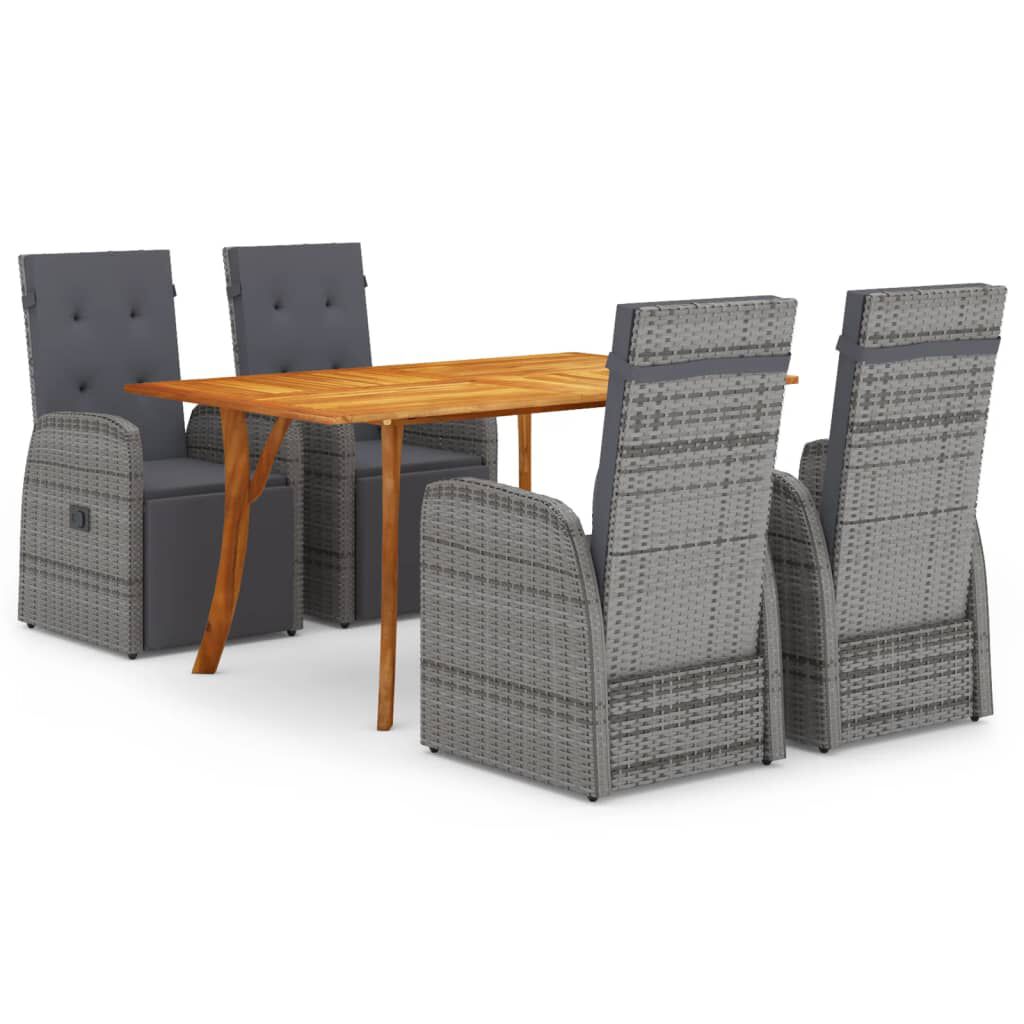 vidaXL 5 Piece Garden Dining Set Grey