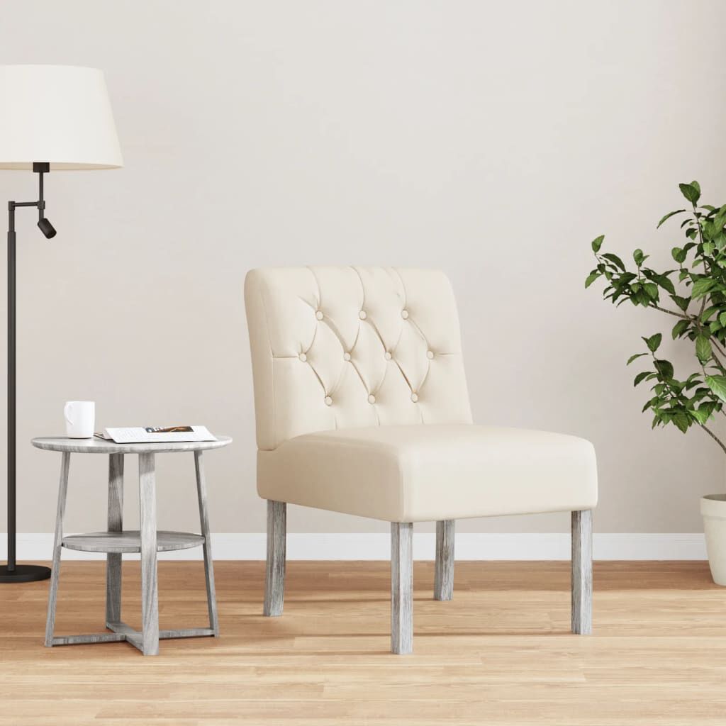 vidaXL Slipper Chair LinenButton Design