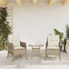vidaXL Garden Chairs with Cushions 2 pcs Beige Poly Rattan