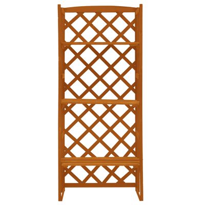 vidaXL Garden Trellis Planter with Shelves Orange 60x30x140 cm Solid Firwood