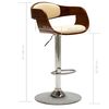 vidaXL Bar Stool Cream Bent Wood and Faux Leather