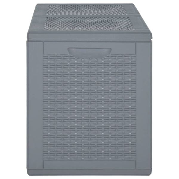 vidaXL Garden Storage Box Grey PP Rattan 180 L