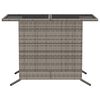 vidaXL 3 Piece Bistro Set with Cushions Grey Poly Rattan