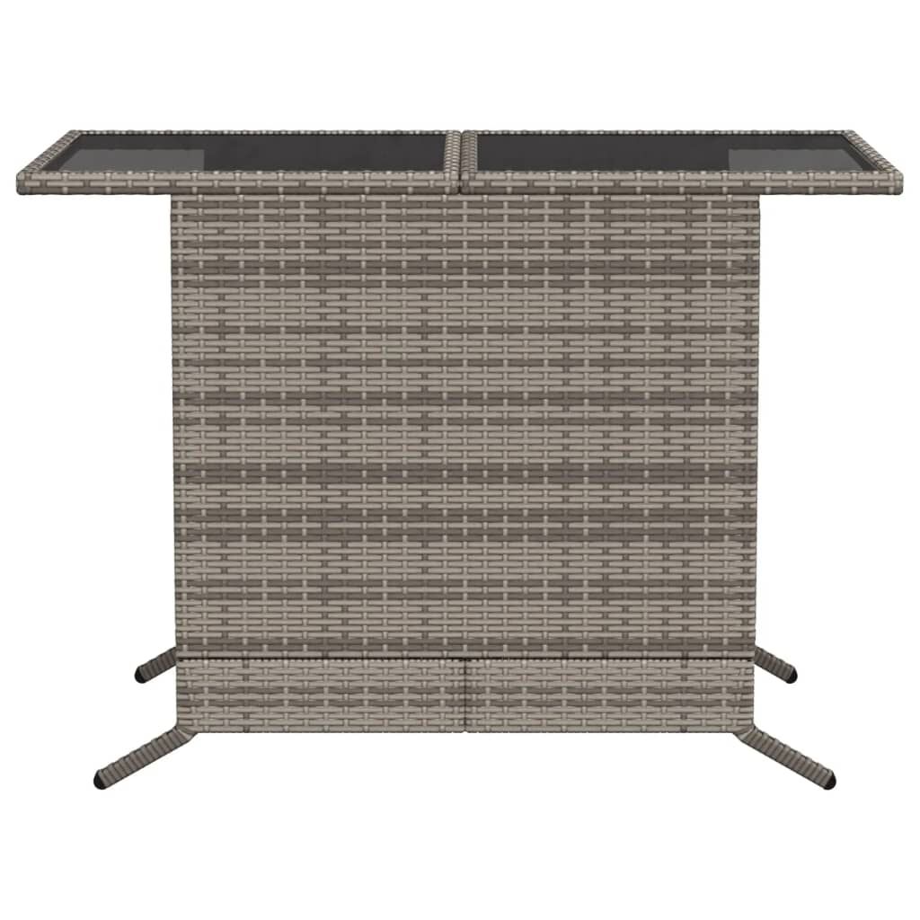 vidaXL 3 Piece Bistro Set with Cushions Grey Poly Rattan