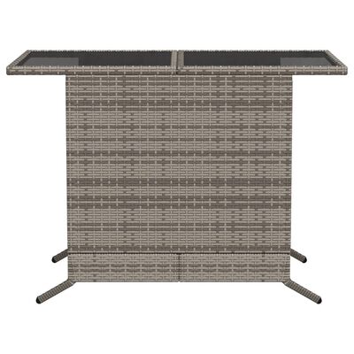 vidaXL 3 Piece Bistro Set with Cushions Grey Poly Rattan