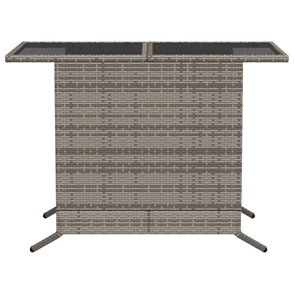 vidaXL 3 Piece Bistro Set with Cushions Grey Poly Rattan