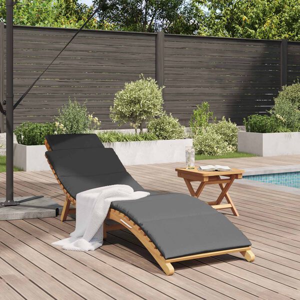 vidaXL Garden Sunlounger Brown 198 x 55 x 58.5 cm Solid Teak Wood