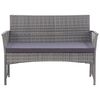 vidaXL 4 Piece Garden Lounge Set with Cushion Poly Rattan Anthracite