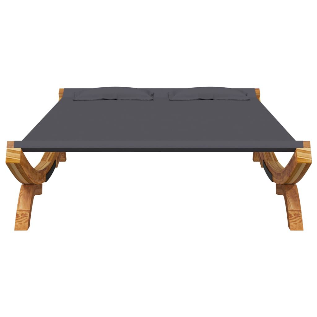 vidaXL Outdoor Lounge Bed 165x188.5x46 cm Solid Bent Wood Anthracite