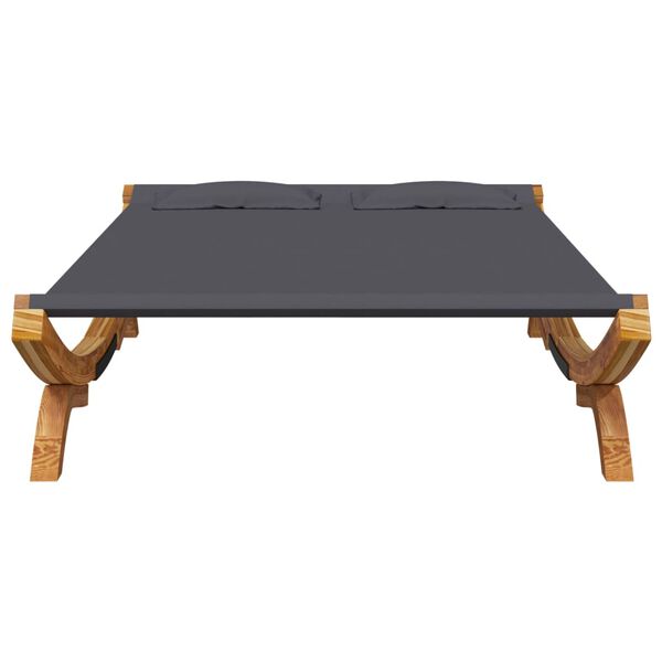 vidaXL Outdoor Lounge Bed 165x188.5x46 cm Solid Bent Wood Anthracite
