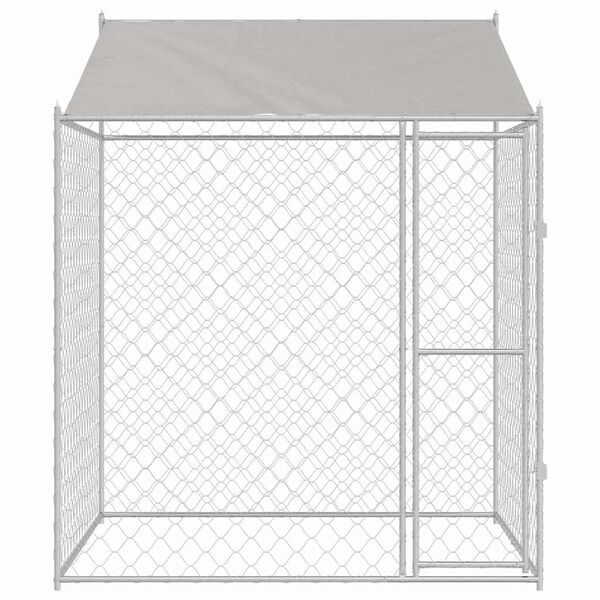 vidaXL Dog Cage Silver 200 x 200 x 258 cm Steel and PE