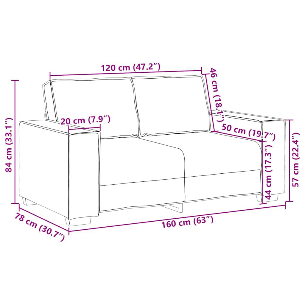 vidaXL 2 Piece Sofa Set with Cushions Dark Grey Fabric