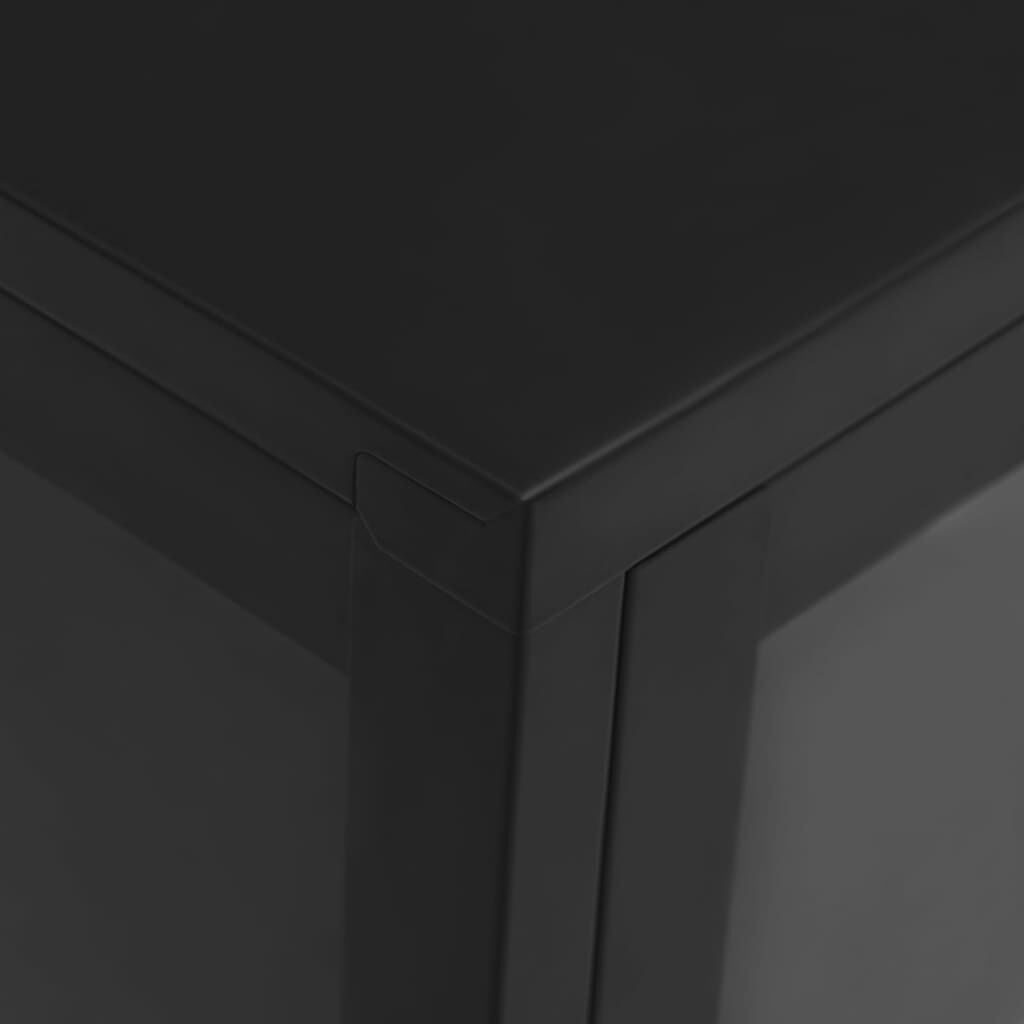 vidaXL Sideboard Black 105x35x70 cm Steel and Glass