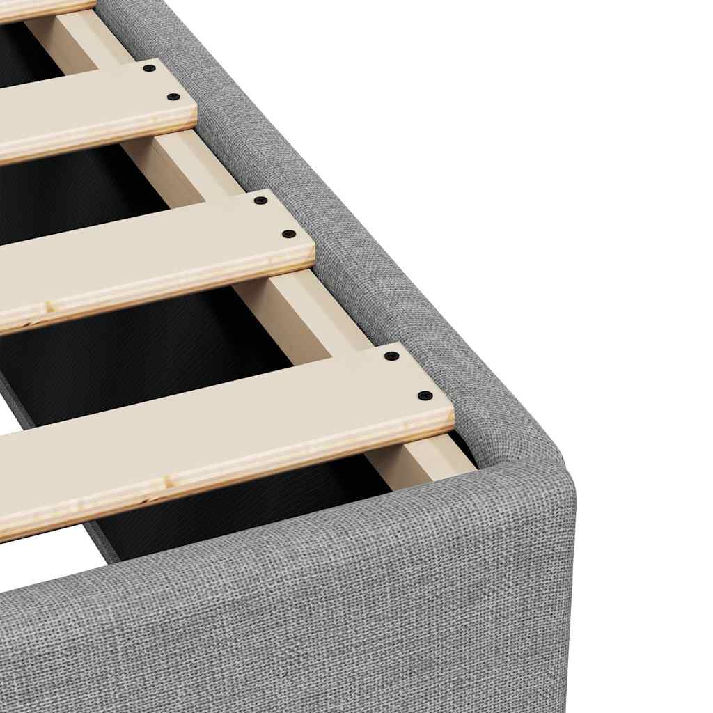 vidaXL Bed Frame without Mattress Light Grey Twin XL Fabric