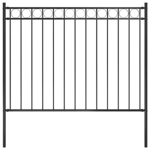 vidaXL Garden Fence Steel 1.7x1.2 m Black