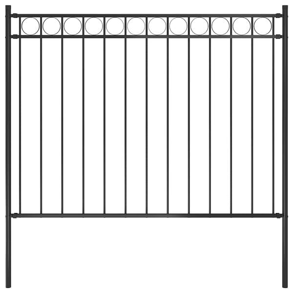 vidaXL Garden Fence Steel 1.7x1.2 m Black