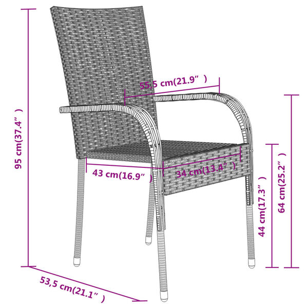 vidaXL 3 Piece Garden Dining Set Brown and Black