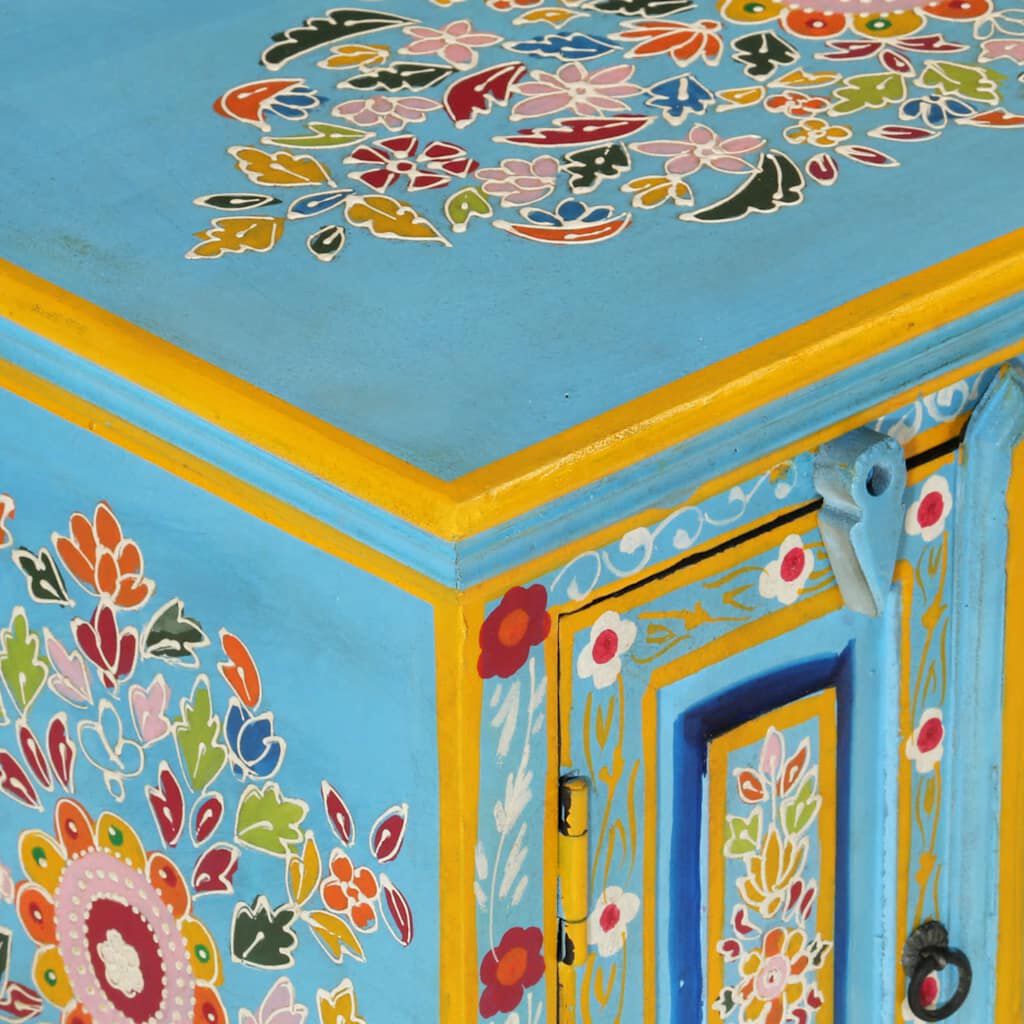 vidaXL TV Cabinet Blue 110x30x40 cm Solid Wood Mango
