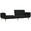 vidaXL 2-Seater Sofa Bed with Two Pillows Black Fabric