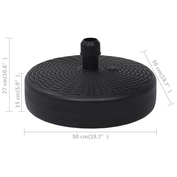 vidaXL Umbrella Base Sand/Water Filled 24 L Black