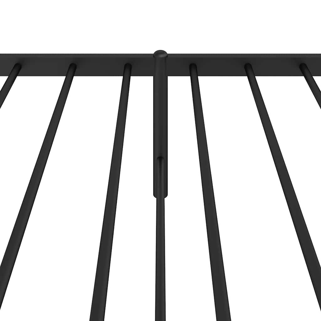 vidaXL Metal Bed Frame without Mattress with Headboard Black 100x200cm